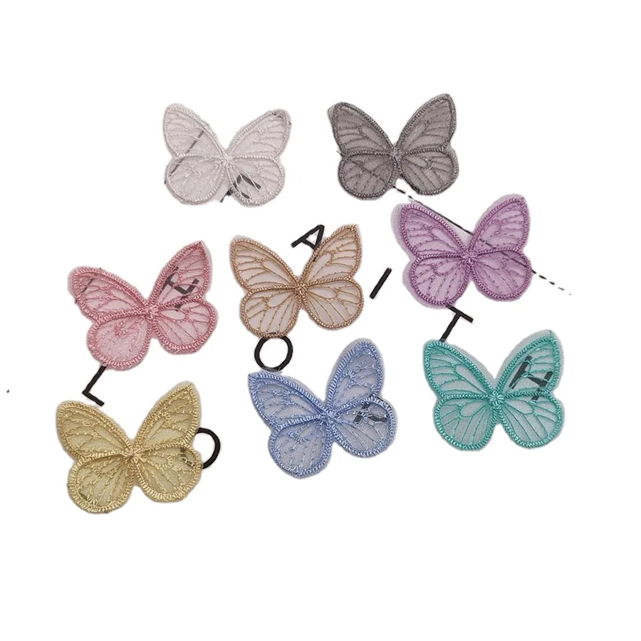 

Cute Embroidered Mesh Butterfly Cloth Patches Appliques for Clothes Sewing Supplies DIY Hair Clip Accessories