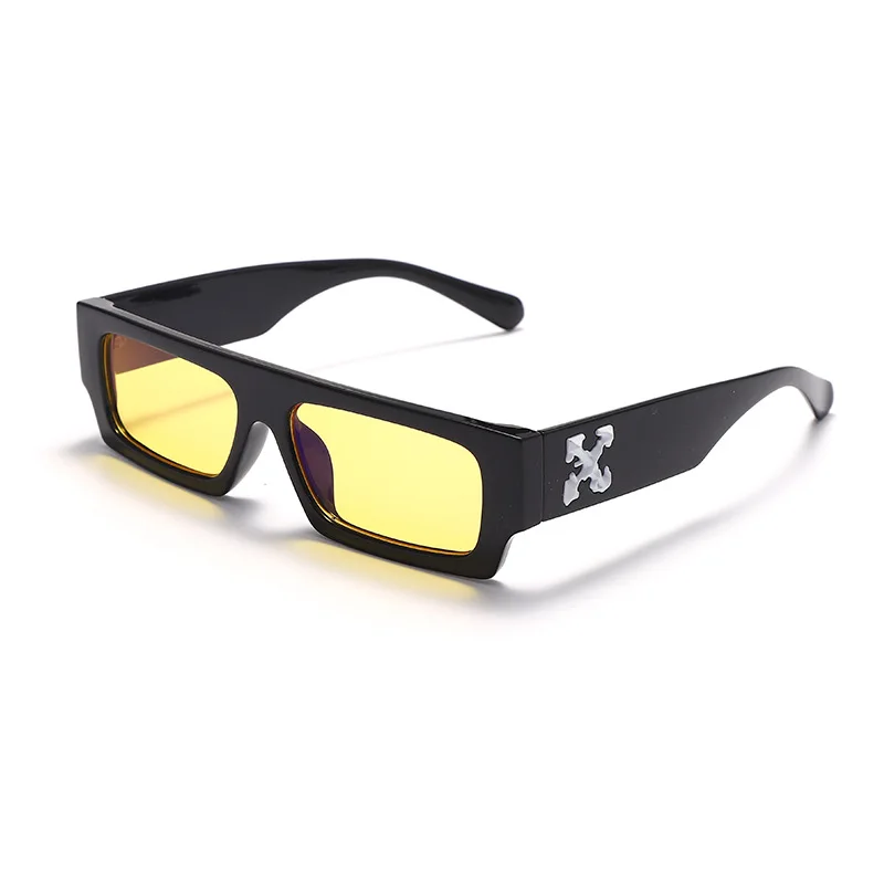 

New Style Small Square sunglasses, trend OFF Retro Square glasses, bright yellow sunglasses woman