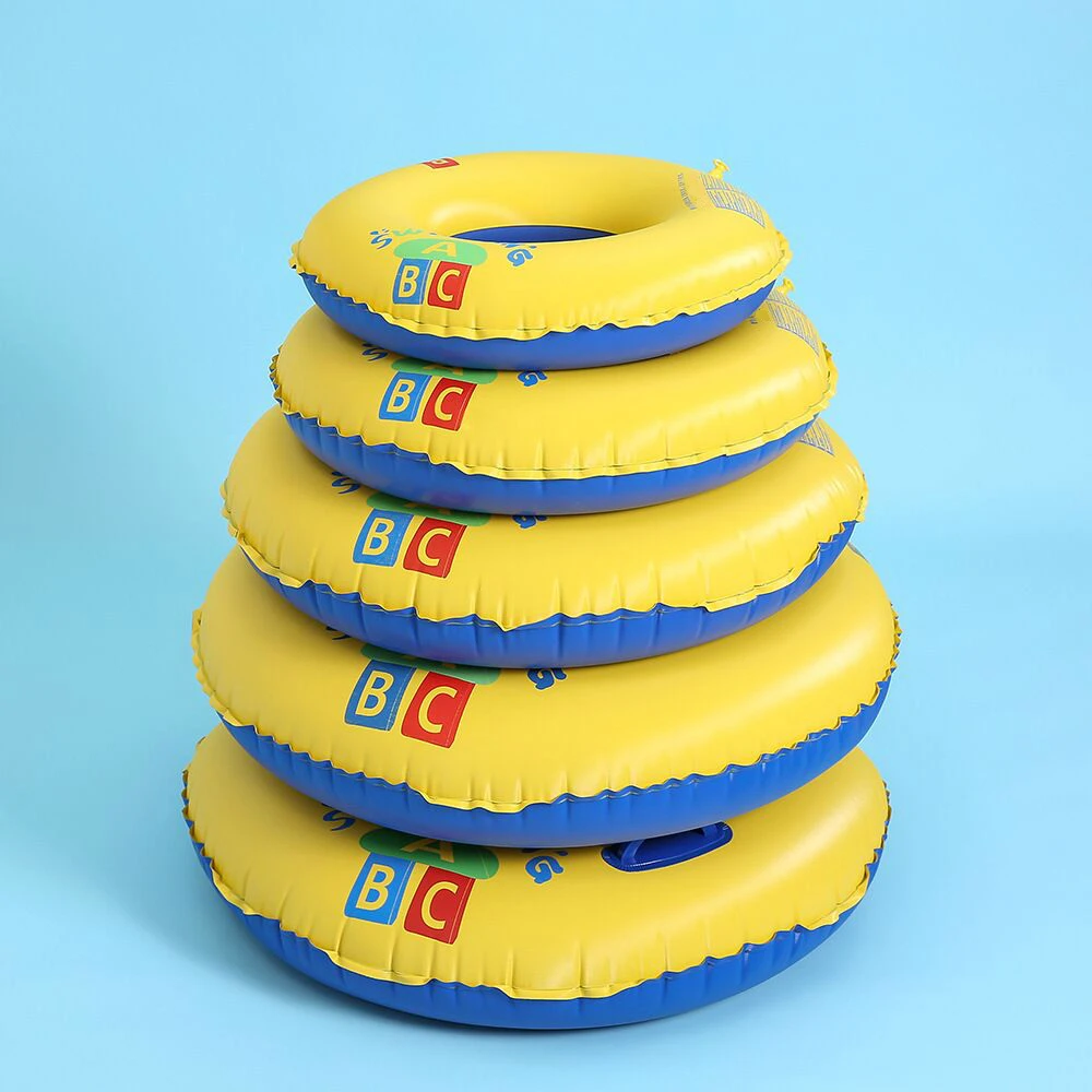 
Yellow Inflatable Swim Rings Plastic Swimming Float Ring 
