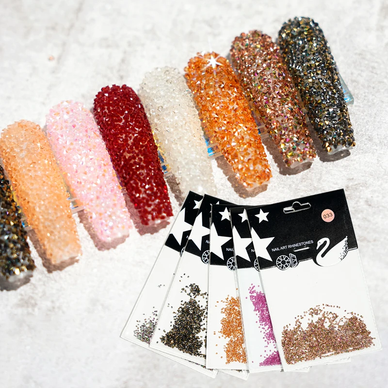 

1440pcs Crystal AB Mini Nail Rhinestone Crystal DIY Nails Art Pixie Rhinestone Micro Diamond, 39 colors as pictures