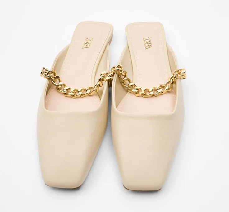 

ladies high heels sandal sexy pointy toe with female slippers women's shoes strap sandals female big chain