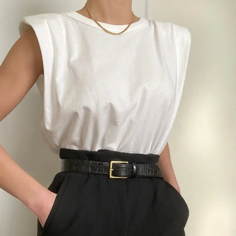 

Wholesale Padded Shoulder No Sleeve Tee Shirt Sport High Street Summer Lounge Wear Women Tie Dye Oversized Logo Tshirt, As picture/customized colors