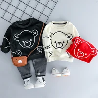 

China imported clothes bear head embroidery cotton winter clothing baby set