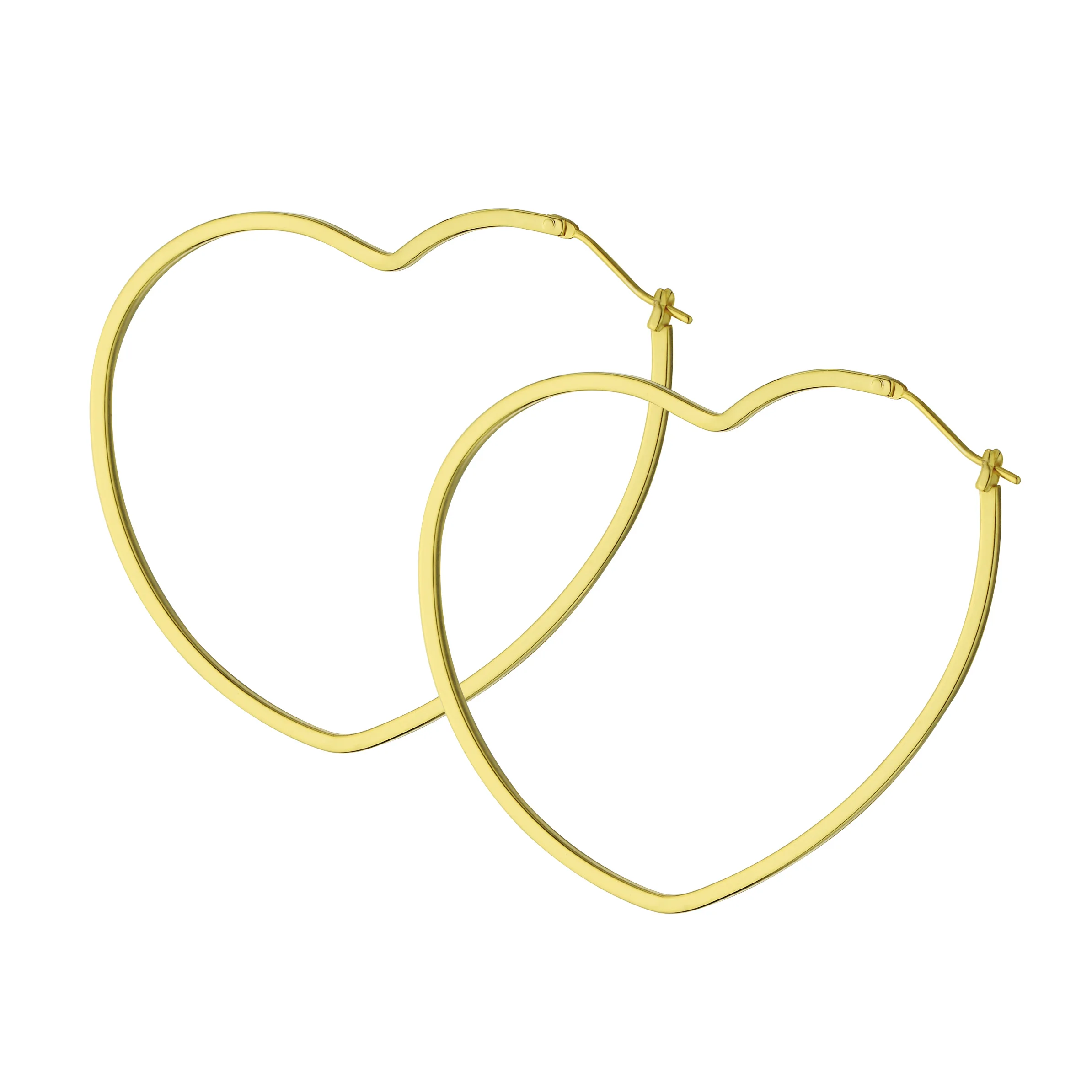 

Statement Bohemian Heart Shaped Gold Plated Women Hoop Earrings