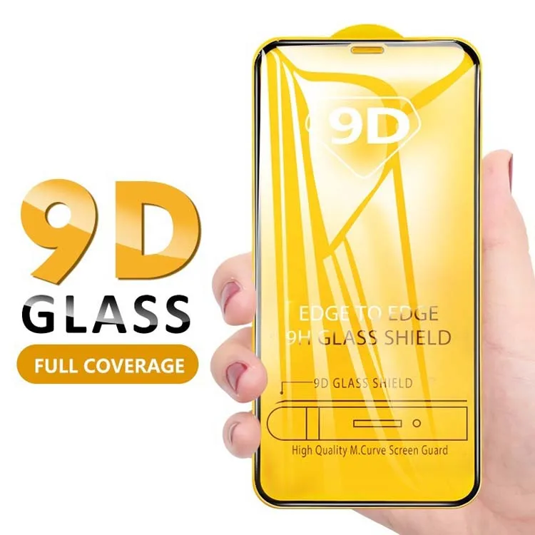 

High quality full cover glue edge transparent clear 9D mobile phone tempered glass screen protector for samsung galaxy a9 pro 20