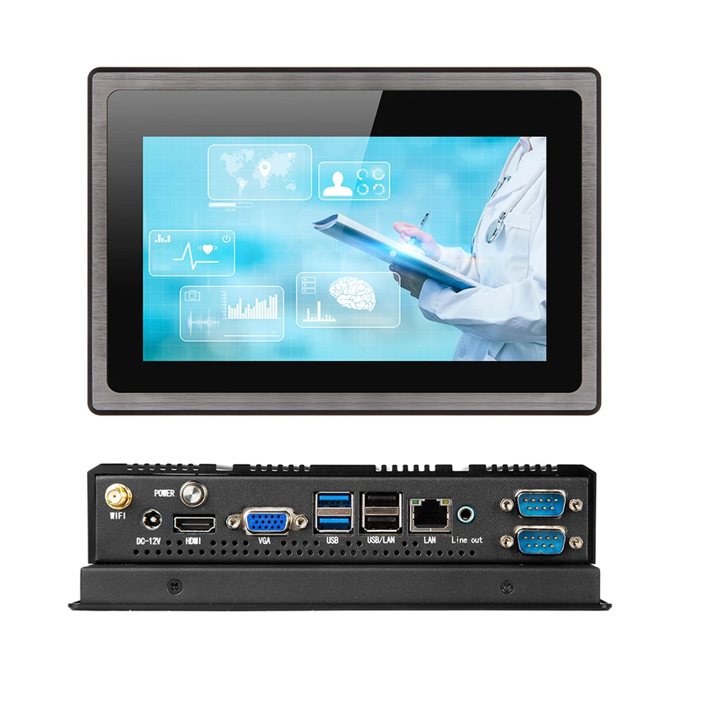 

Aluminum alloy IP66 waterproof 16:9 capacitive touch panel pc 7 inch flat touch mini pc industrial all in one computer
