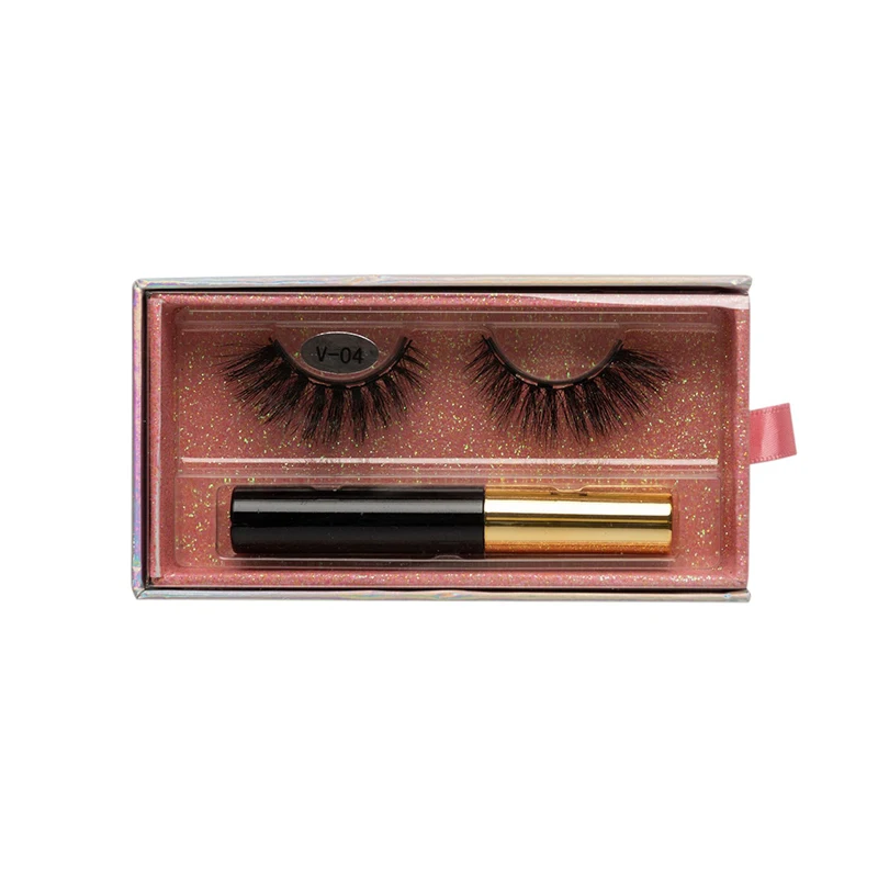 

Wholesale 3D false mink lashes private label eyelash supplier magnetic eyelashes with eyeliner, Picture shows