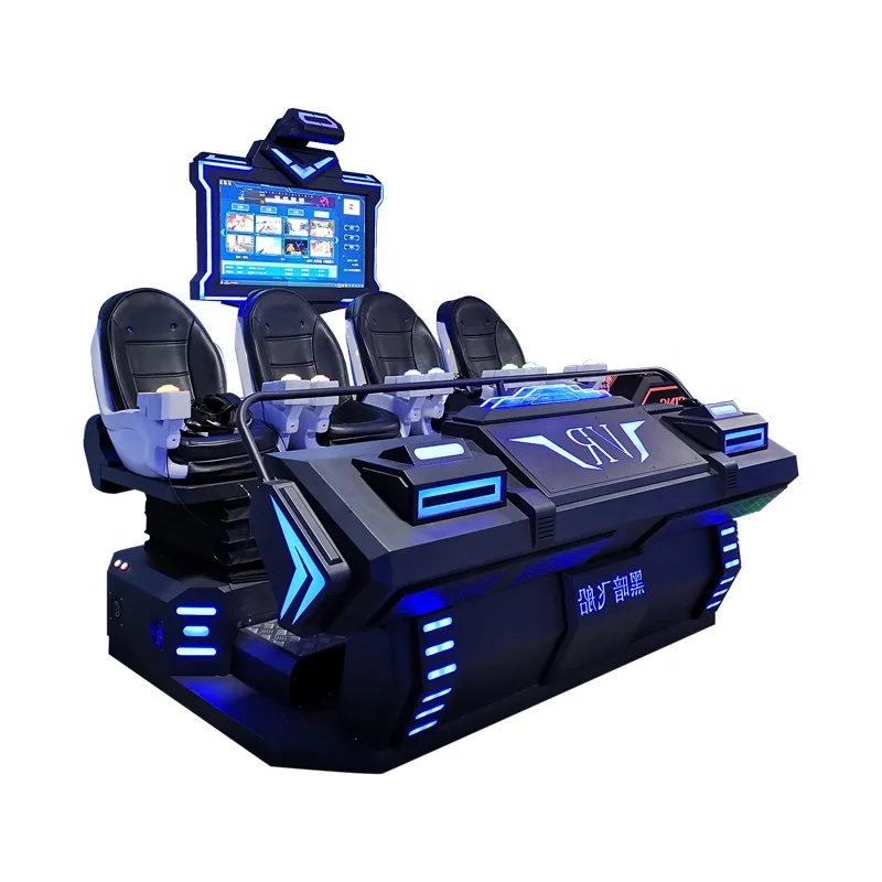 

4 Players VR Cinema With Four Seats VR Chairs 9d VR Game Machine Simulator, Blue
