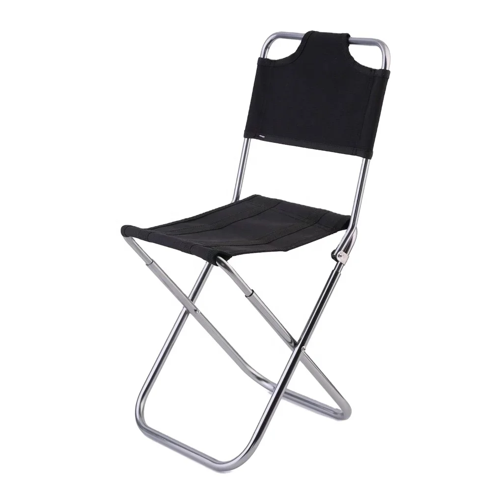 

TY Backrest Lightweight Portable Folding Oxford Aluminum Chair Stool Seat for Camping Fishing With Carrying Bag Small Chair, Black