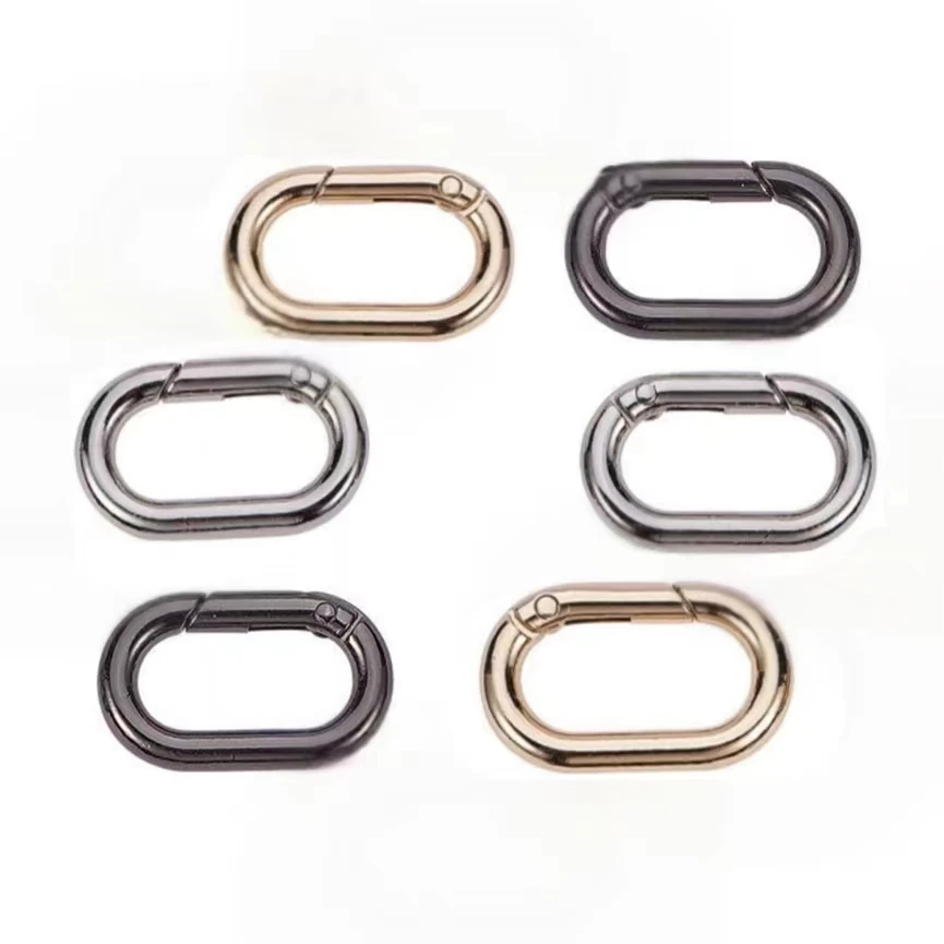 

Gold Metal Spring Snap Hook Oval Snap Clip Spring Keyring for DIY Coin Purse Making