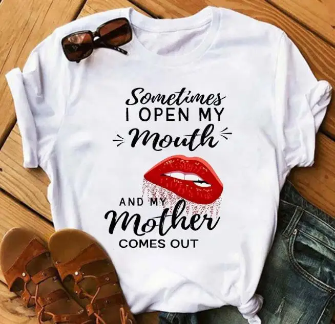 

women clothing cotton t shirts for ladies sexy printed oem customized fashion love leopard mouth designer tops short sleeve tees