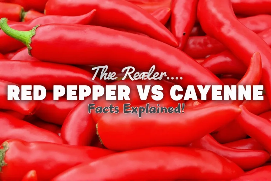 Spice aisle showing proper identification of cayenne versus red pepper products