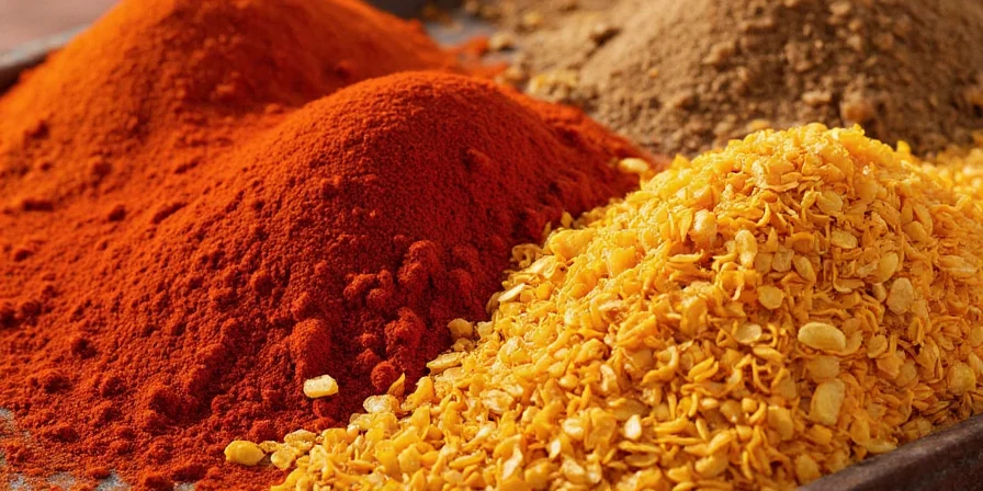 Ancho chili powder in a wooden bowl