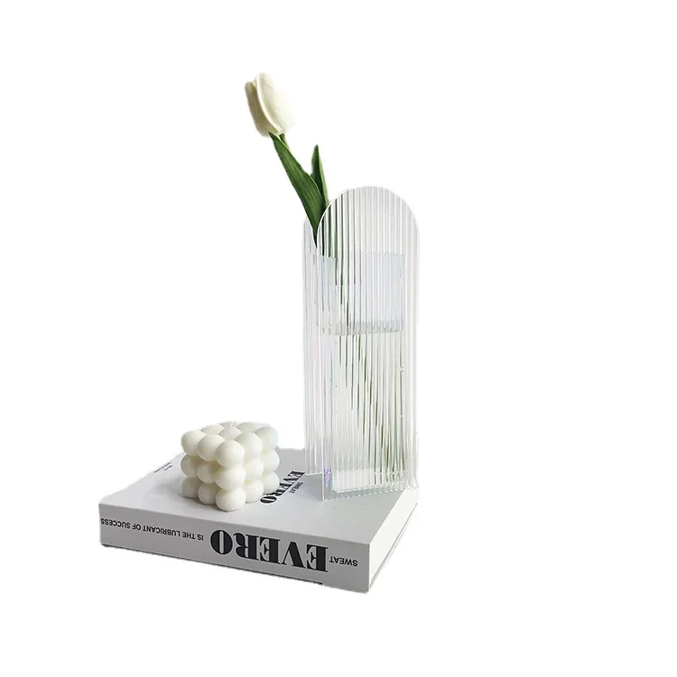 

Nordic ins colorful acrylic corrugated hydroponic flower arrangement simple creative gift decorative vase
