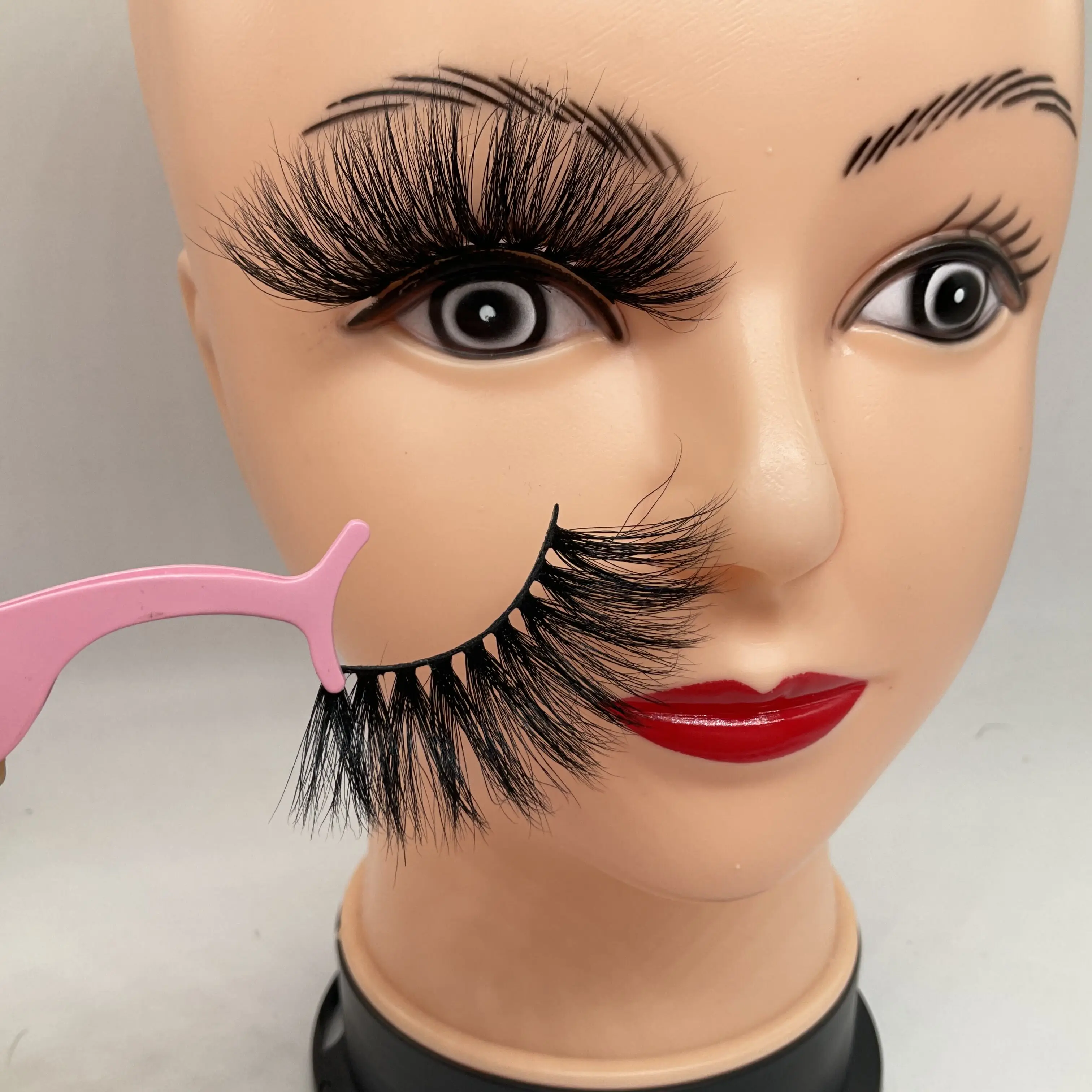 

25mm mink eyelashes vendor handmade 3D 5D fluffy siberian real 100% mink strip lashes wholesale false eyelashes 3d, Black