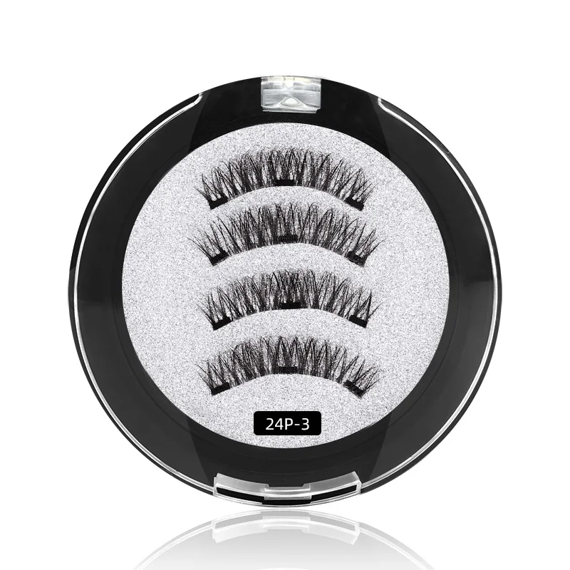 

Sinyoo Factory Price False Magnetic Eyelashes 25MM 3D Eyelash of 3 Magnet Eyelashes Set, Black