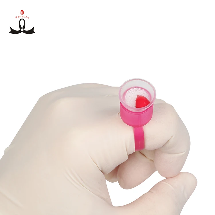 

PMU Supplier Tattoo Accessories Newest Silicone Disposable Tattoo Ink Cup Disposable Ring Cup, Pink and black