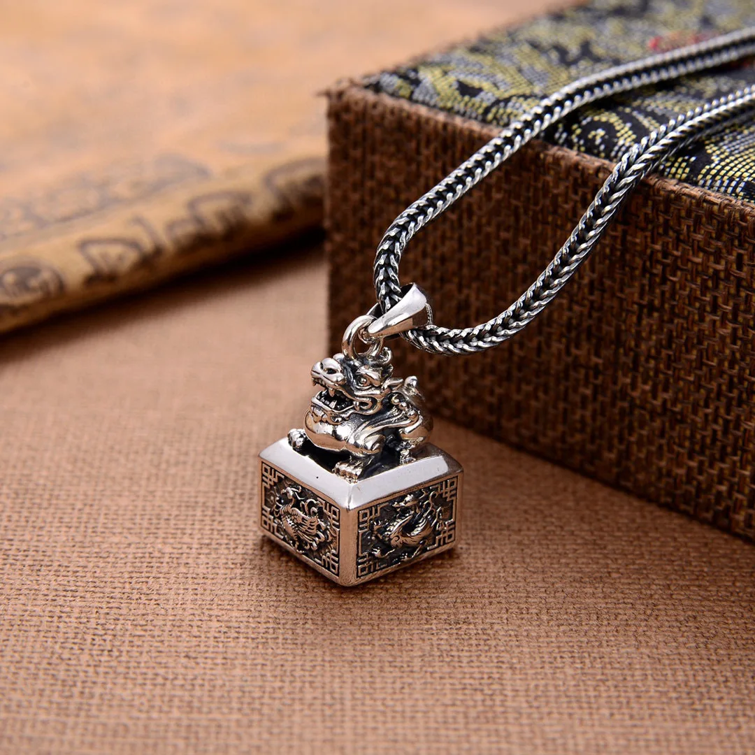 

OEM Custom Real Pure 925 Sterling Silver Pendant Floating Locket Cubic Box Retro Vintage Openable Ethnic Amulets And Talismans