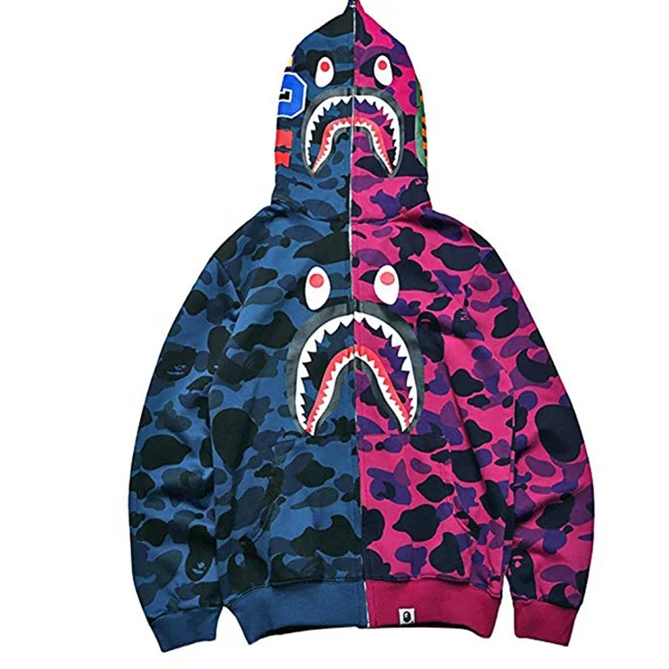 

Mens Full Zipper Sweatshirt Fashion Casual Coat Outdoor Hip Hop Funny Tops Bape Hoodie, Customized