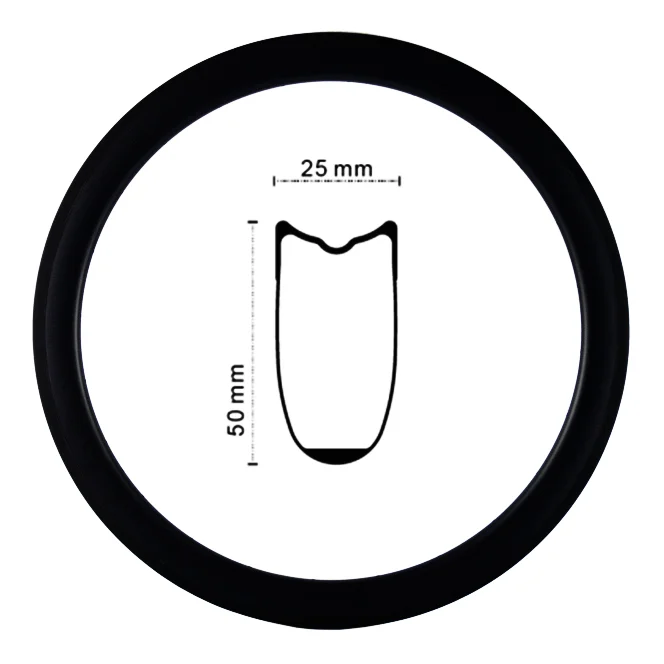 

TB2355 Factory price 50mm tubular bicycle rim hot carbon rims carbon rims for sale, Black