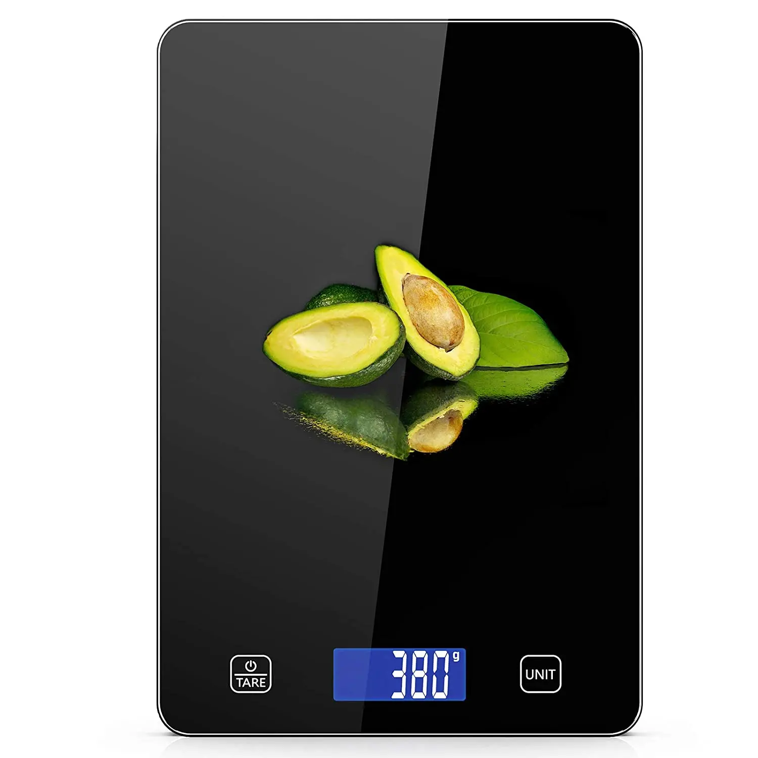 

1g/0.1oz Precise Graduation 11lb Weight Grams and oz Digital Kitchen Black Tempered Glass Food Scale for Cooking Baking