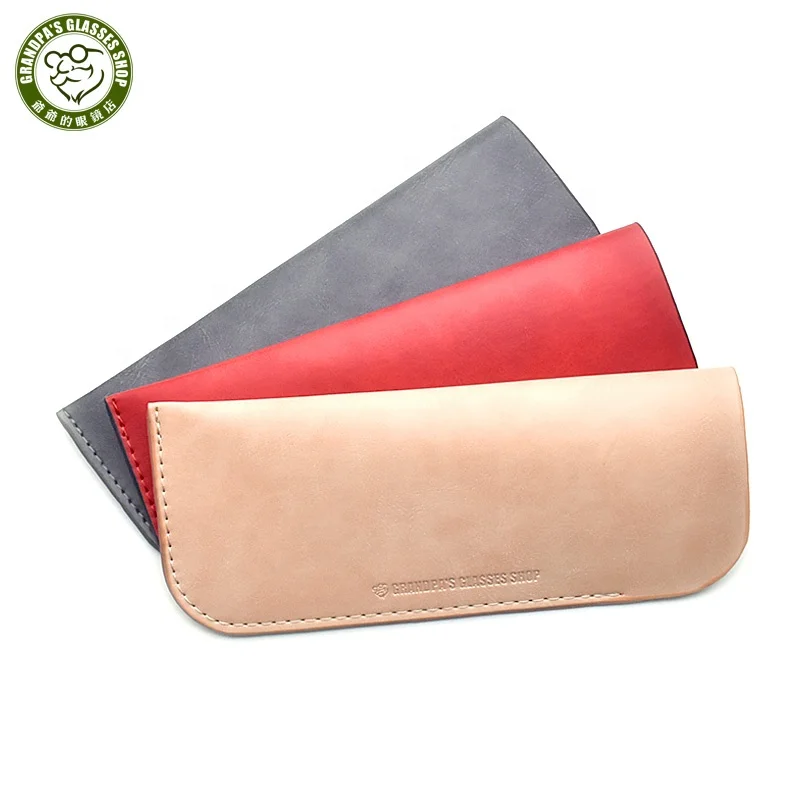 

Wholesale soft pink pu leather case thin glasses travel sleeve pouches sunglass holder estuches de gafas leather pouch