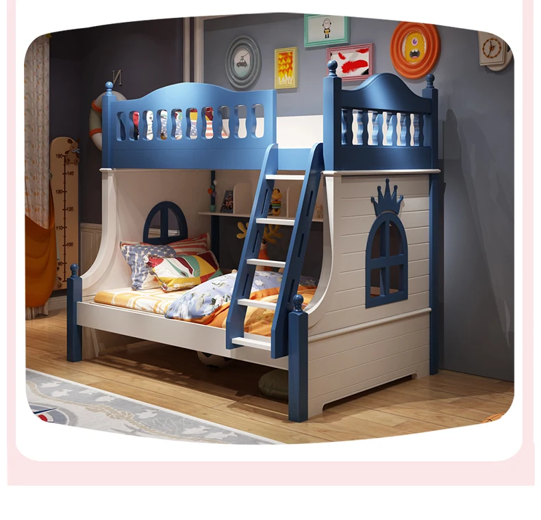 2019boy And Girl Used Funky Children Kids Pink And Blue Bunk Bed