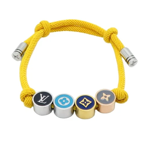 

Colorful Cord Adjustable Hot Selling Jewelry Micro Pave Stainless Steel Beads Charm Bracelet