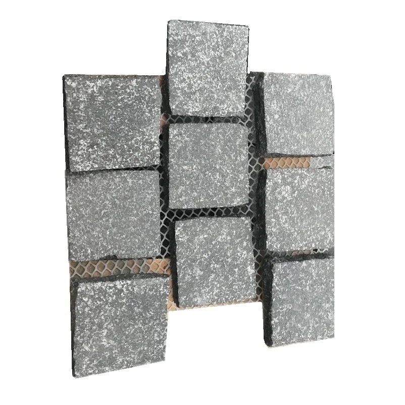 Australia Paving Stone Project Patio Pavers By China Diamond Black Basalt Granite With Mesh