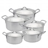 

Stainless steel handle aluminum body cooking pot cookware set