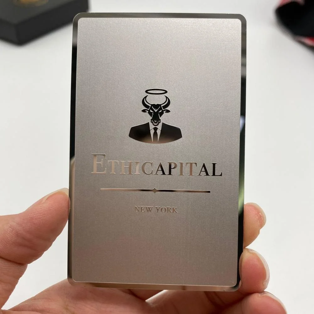 

metal visit business card, Silve metal visit bussines card