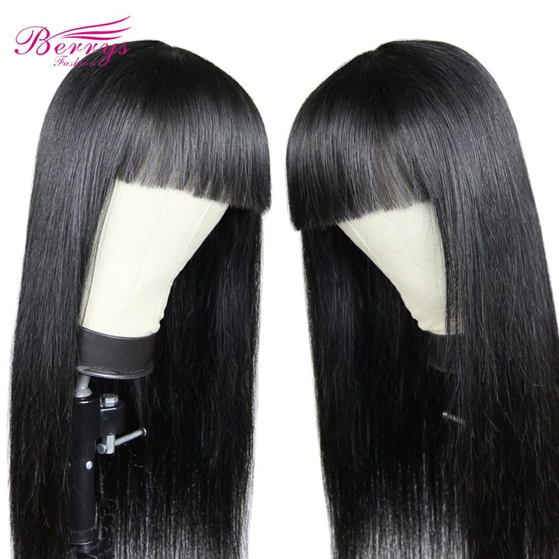 

Bresilienne Perruque Cheveux Humain Vierg Bang Wig Parrucca 100% Humano Cabelo Peruca Machine Made Wigs None Lace Human Hair Wig