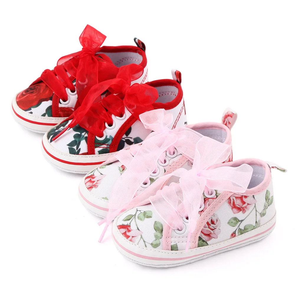 

New soft - soled non-slip ribbon princess baby shoes baby walking shoes