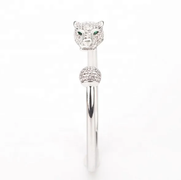 

Simple Design Leopard head Brass or Sterling Silver Bracelet for Lady