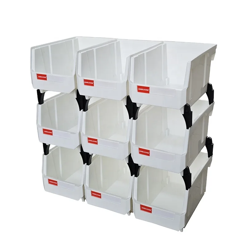 LEADLOONG V2  8x5x4in/20*13*11cm 9Pcs Arbitrary Assembly Plastic Parts Bin Small Parts Organizer for Office Garage