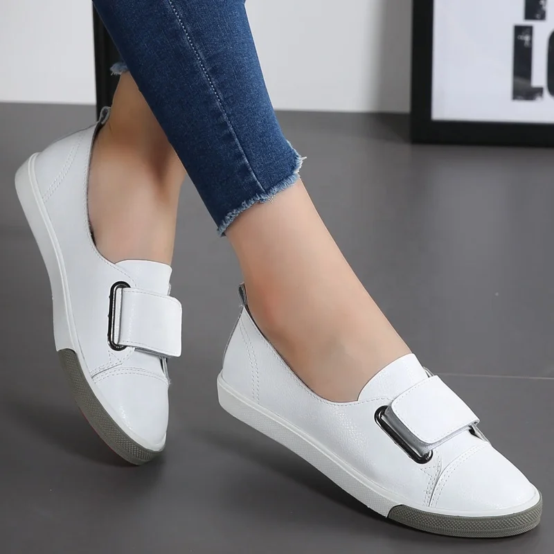 

2020 Spring Autumn Women Loafers Flats Lady Slip on White shoes Genuine Leather Moccasins Casual Female Shoes Zapatos De Mujer