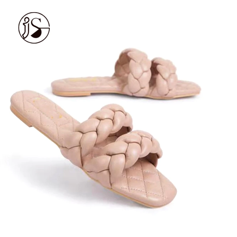 

Two braided straps good sell colorful women shoes slippers for women, Picture
