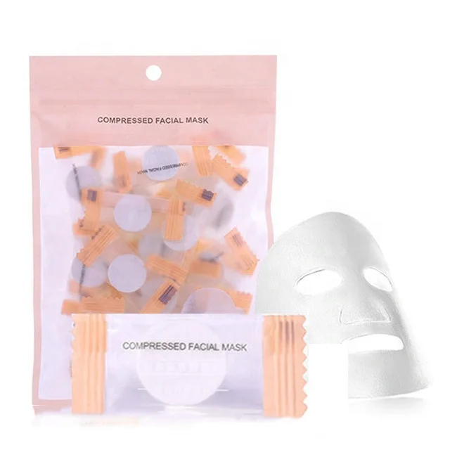 

Customized Diy 100% cotton moisturizing hydrating compressed facial mask give free samples and a set of free facial mask tools, White color