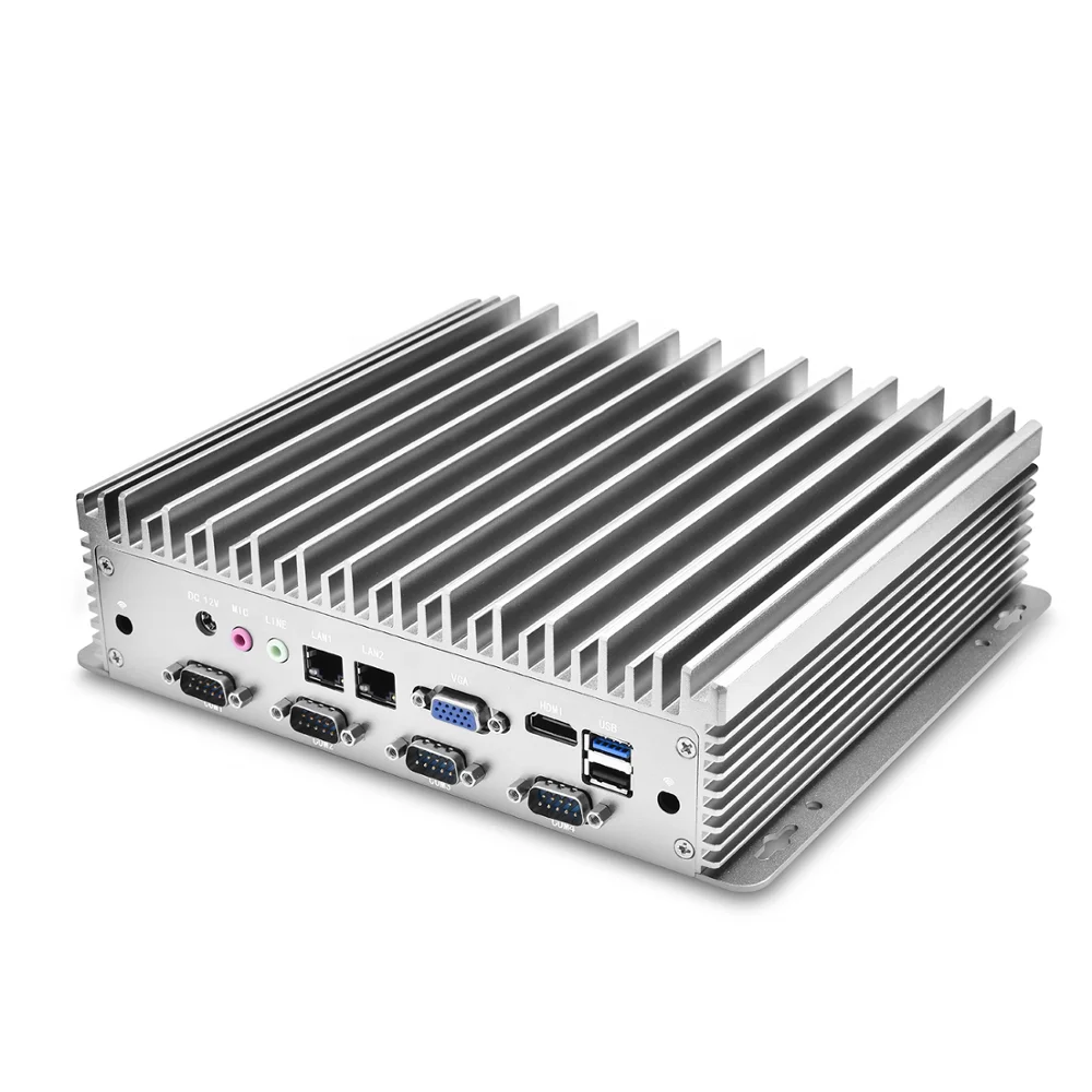Professional factory machine vision industrial computer 2 lan fanless pc embedded with 6com a cheap price