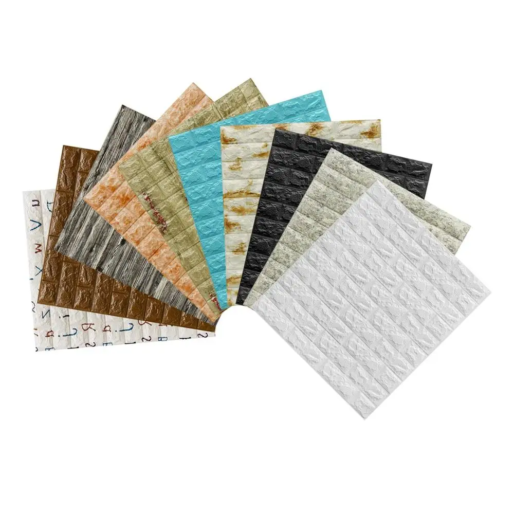 
Lifelike design XPE foam wall panel mixed-colors 3d PE foam wallpaper brick self-adhesive pe foam wall sticker 