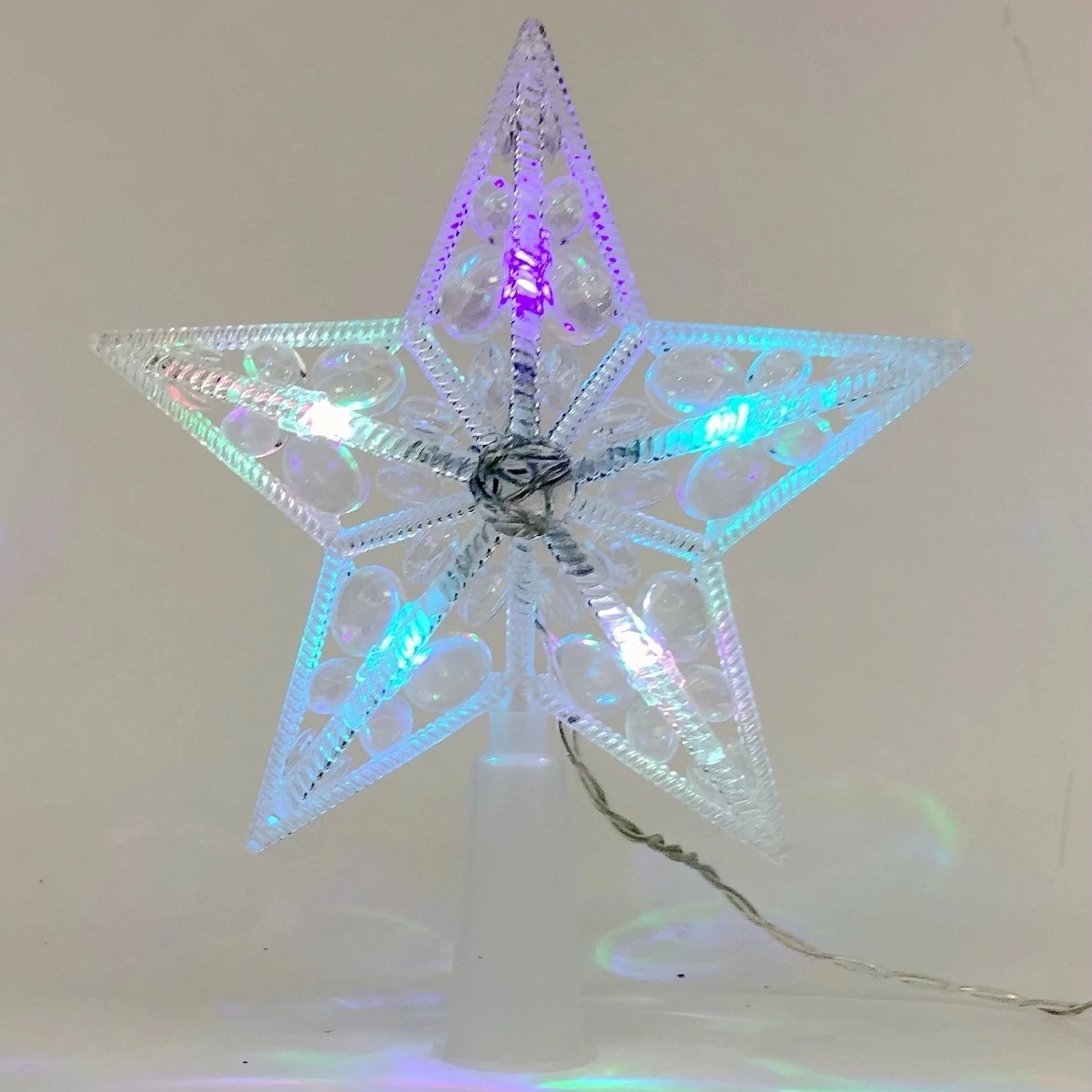 Christmas Decorative 5.5in Rgb Color Changing Led Star Tree Top - Buy ...