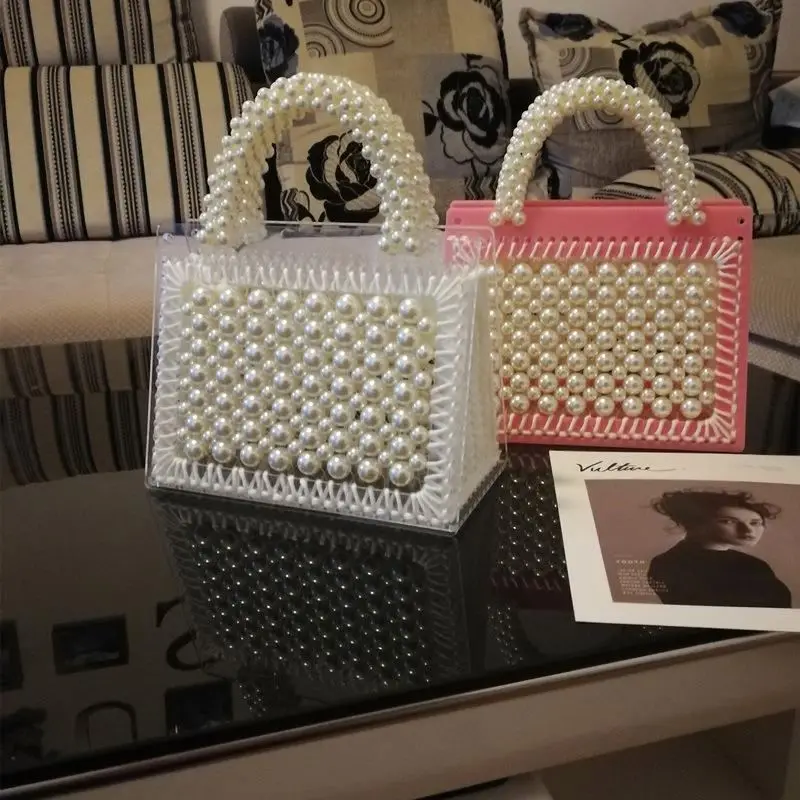 

Latest Korean style pearl beaded bag bag evening beaded evening bag