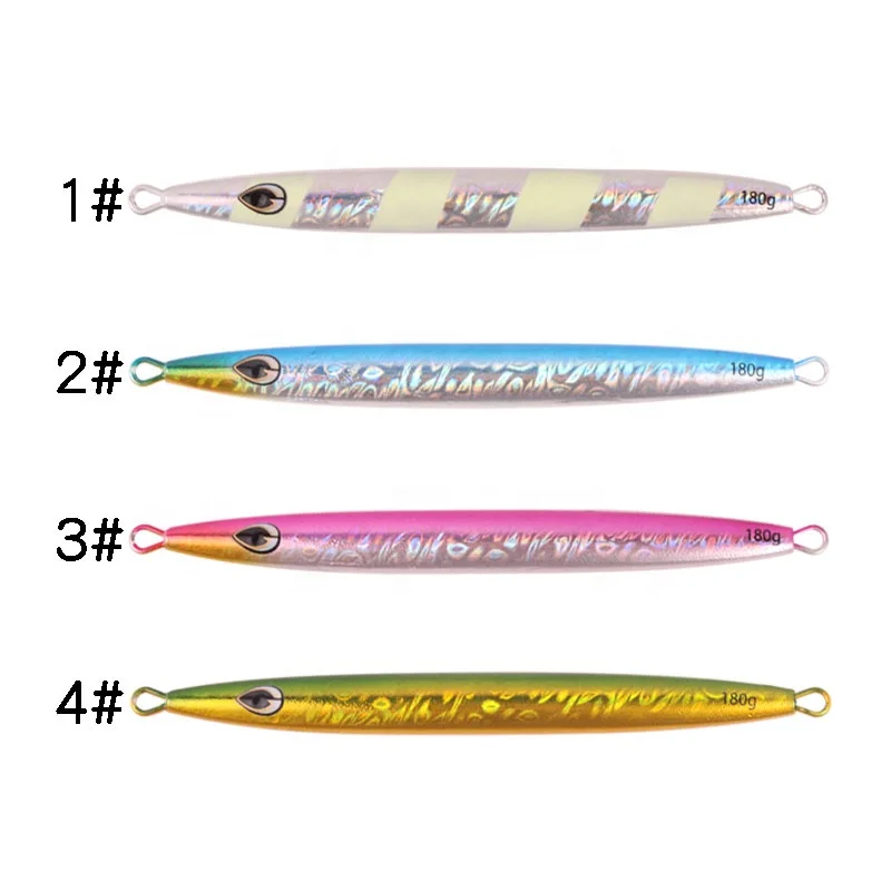 

OEM and on stocks boat fishing iron plate lead fish bait jig metal with double hook, 4 colors