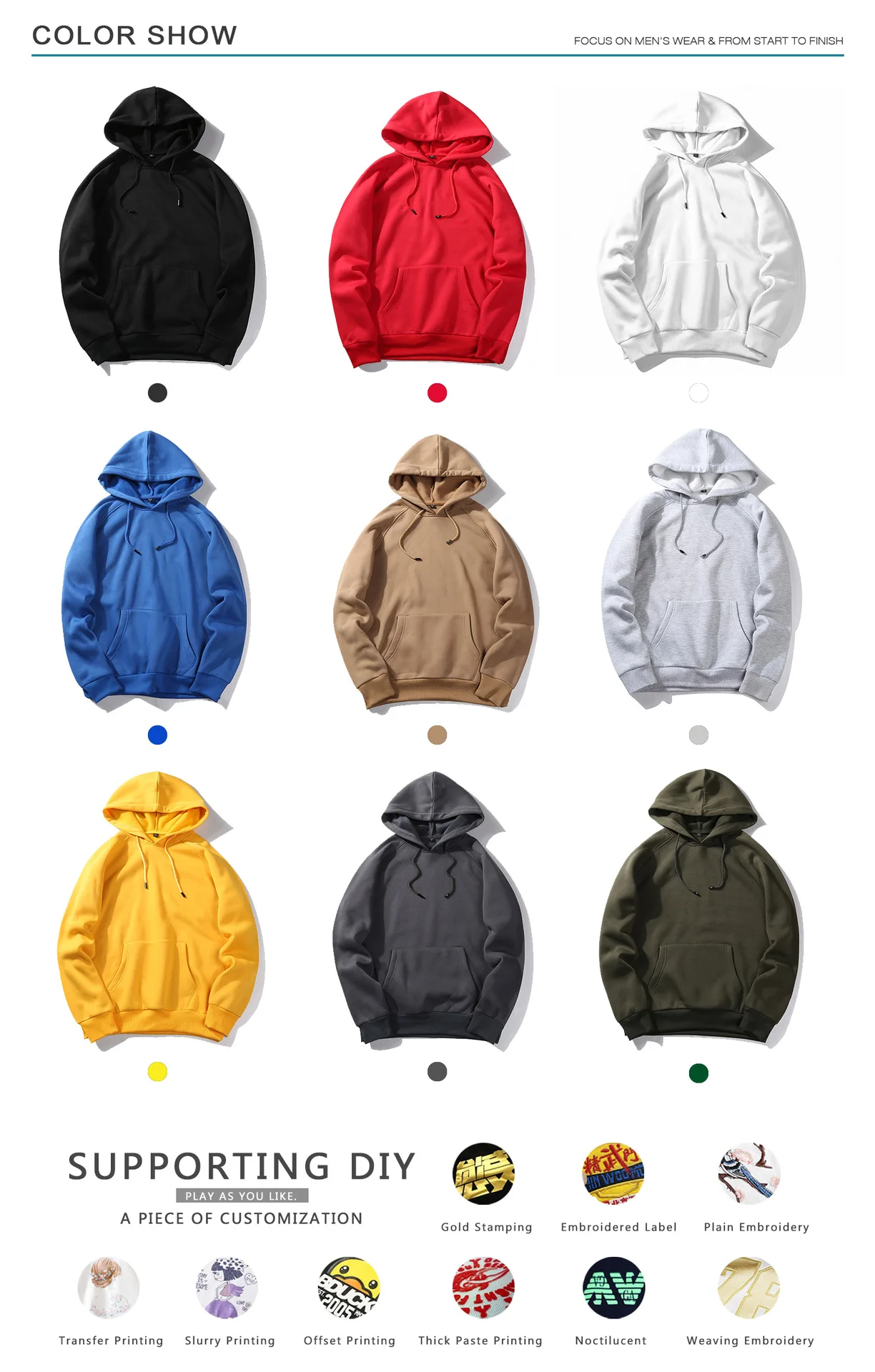 Custom Printing Hoodies Sweatshirts Mens Add Logo,Gym Sports Fashion ...