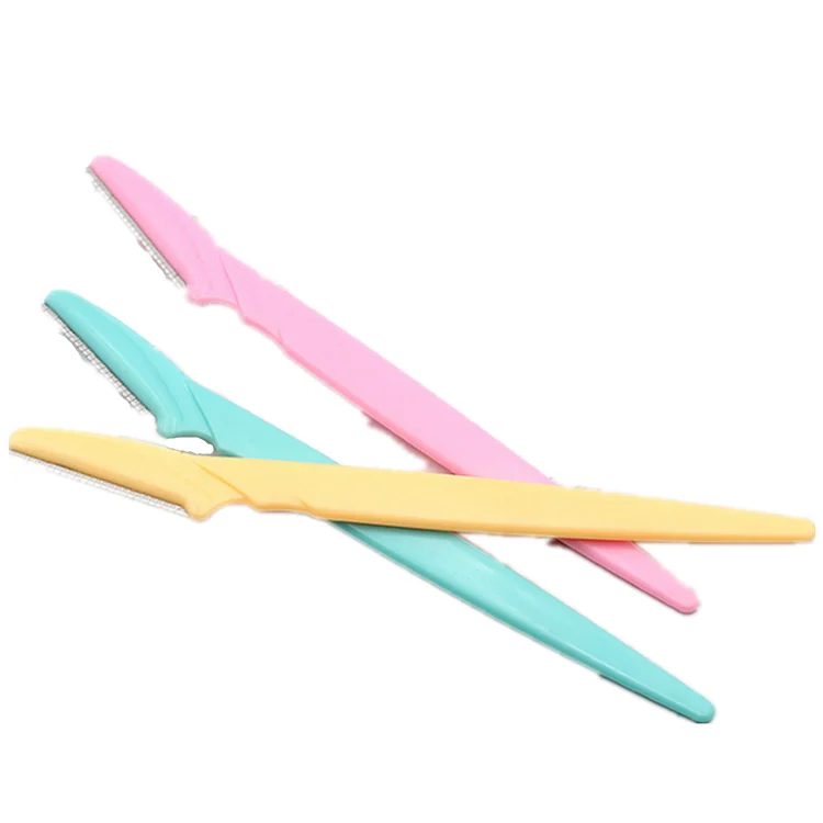 

Hot Sale Women Makeup Tools pink Eyebrow Razor Trimmer Stainless Steel Blade tin kle eyebrow razor