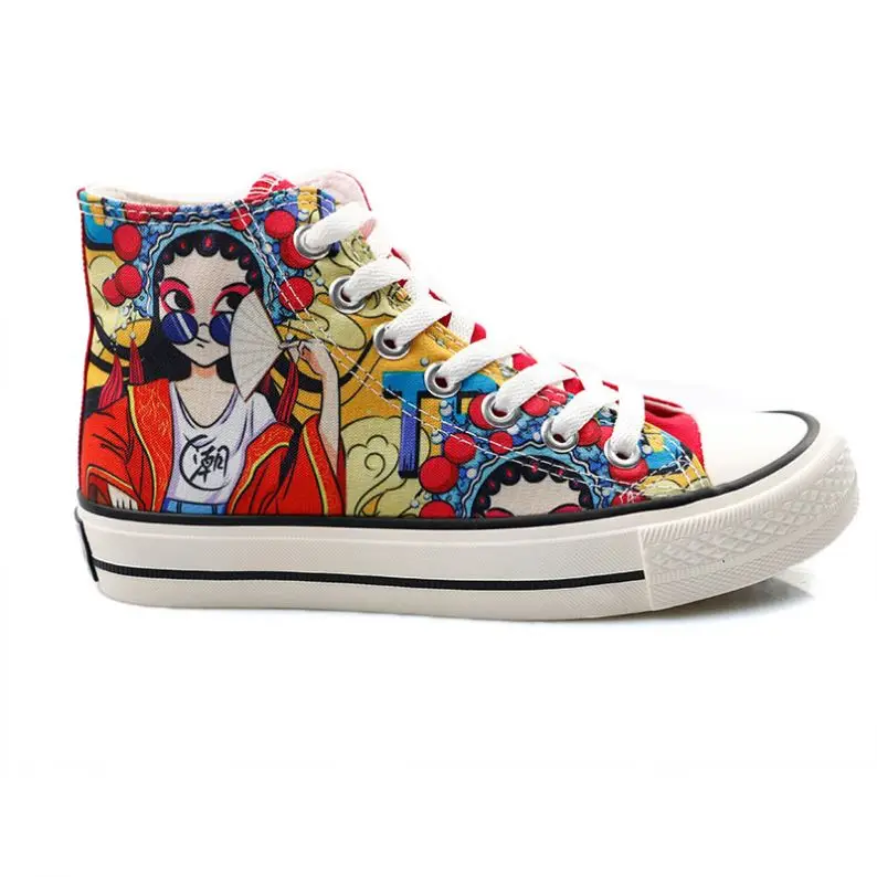 

Stylish Ins Rainbow Color Women Lace-Up Canvas Shoes Casual Ladies Shoes, Customized colors