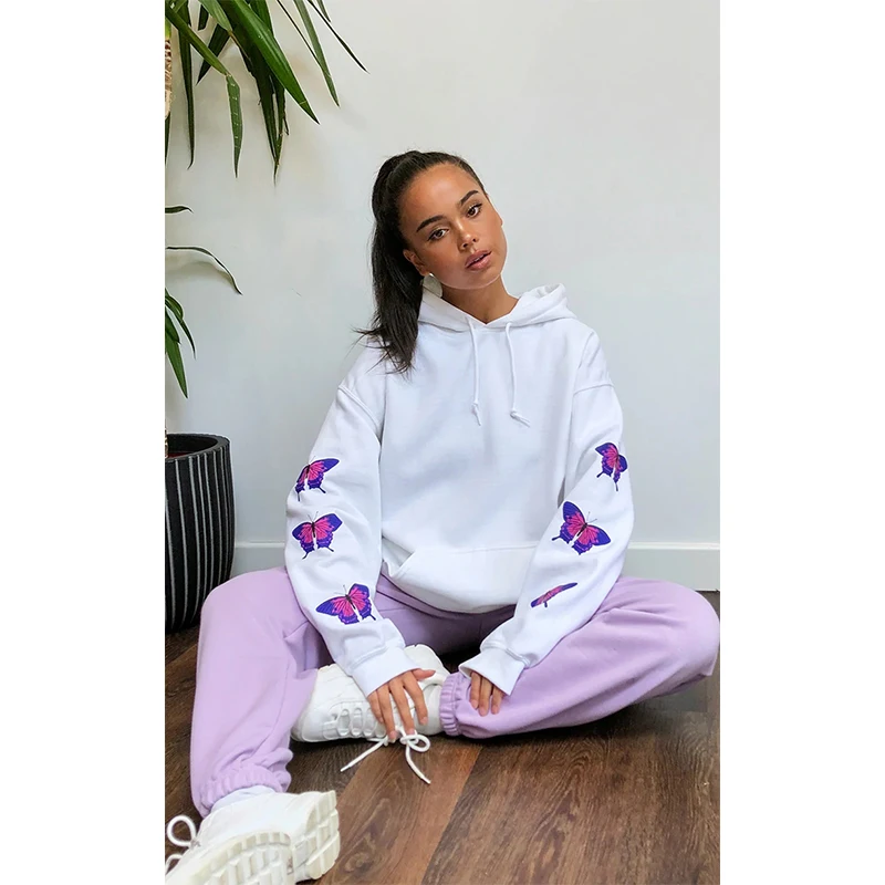 

Fashionable logo Women pullover custom print customized polyester hoodie women hoodies, Customized color