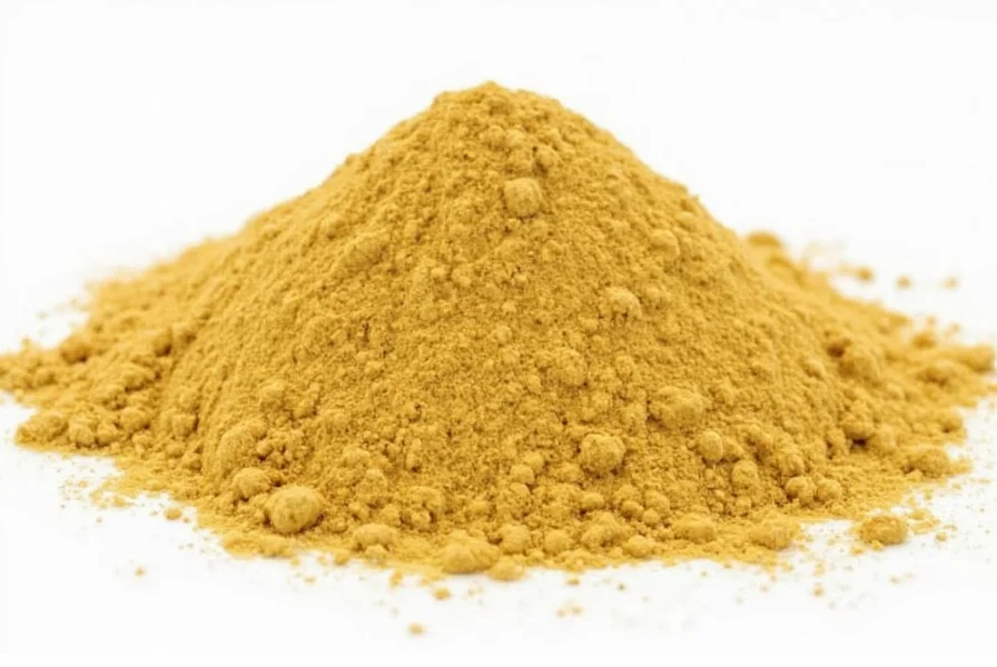 Step-by-step visual guide showing fresh ginger being sliced, dehydrated, and ground into powder