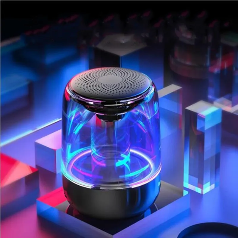 2020 High Quality LED Light Portable Bluetooth Speaker Transparent BT 6D Subwoofer C7 Wireless Mini Speaker - ANKUX.COM