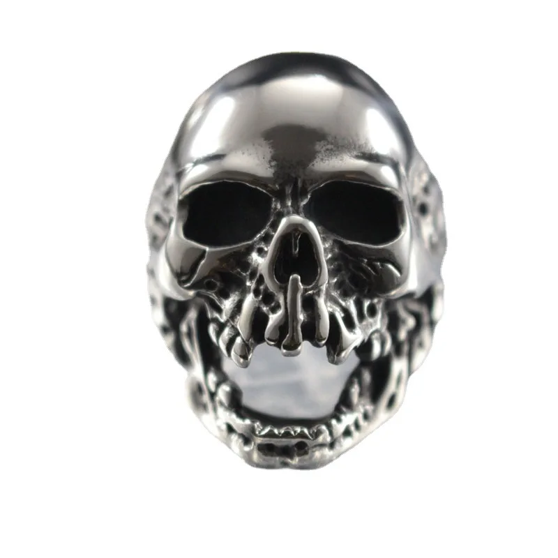 

Vibtage Skull Punk Style Fashion Jewelry Silver Stainless steel Rings Men